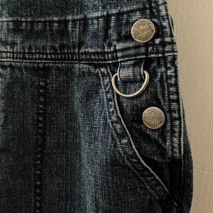 Vintage Harley Davidson Overall Denim Shorts